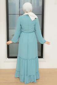 Turqouse Hijab Dress 5726TR - 3