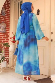 Turquoise Modest Long Dress 60992TR - 4