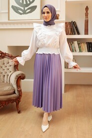 White Hijab Blouse 8428B - 3