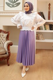 White Hijab Blouse 8428B - 4