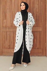 White Hijab Cardigan 6330B - 1