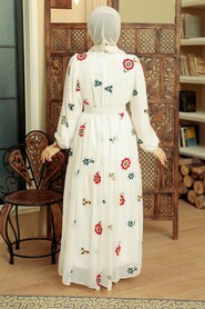 White Hijab Dress 10270B - 2