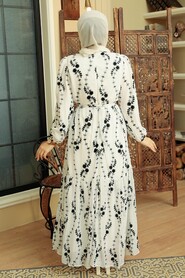 White Hijab Dress 10278B - 2