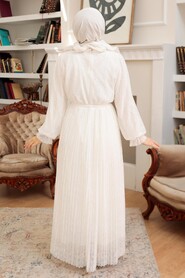 White Hijab Dress 10394B - 2