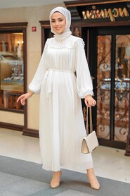 White Hijab Dress 24510B - 1