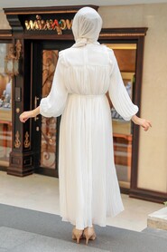 White Hijab Dress 24510B - 3