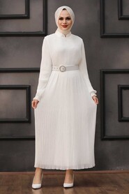 White Hijab Dress 2751B - 1
