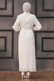 White Hijab Dress 2751B - 2