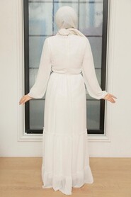 White Hijab Dress 5726B - 2