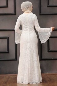  Modern White Islamic Clothing Wedding Dress 2567B - 3