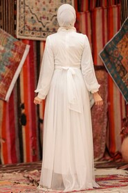  Plus Size White Islamic Wedding Gown 50080B - 3