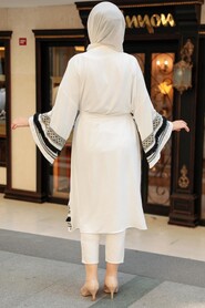 White Hijab Kimono 10455B - 2