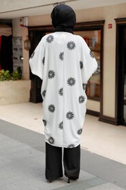 White Hijab Kimono 6427B - 2