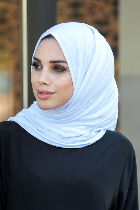White Hijab Shawl 7528B - NEVA STYLE
