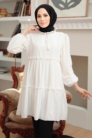 White Hijab Tunic 1342B - 1