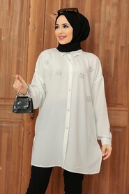 White Hijab Tunic 3792B - 1