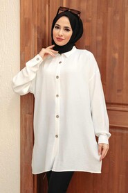 White Hijab Tunic 3793B - 1