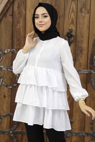 White Hijab Tunic 3798B - 1