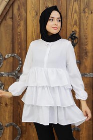 White Hijab Tunic 3798B - 3