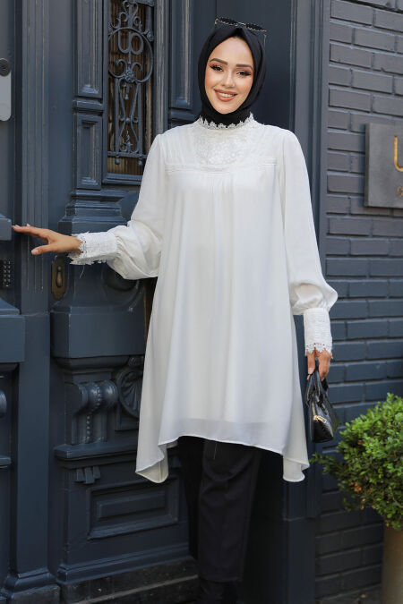 White Hijab Tunic 5000B - NEVA STYLE