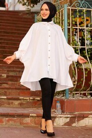 White Hijab Tunic 537B - 1