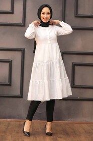 White Hijab Tunic 5614B - 1