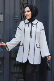 White Modest Coat 12162B - 2