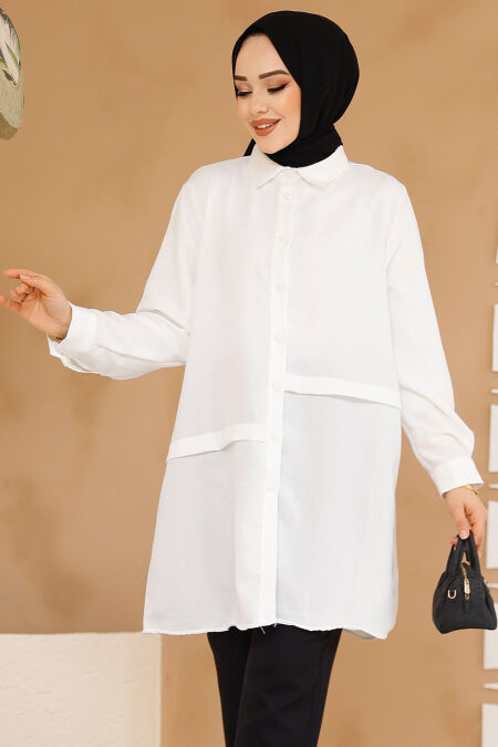 White Modest Tunic 30881B - NEVA STYLE