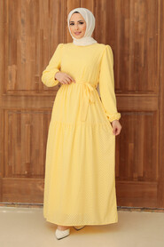 Yellow Hijab Dress 13290SR - 1