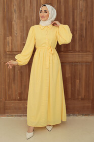Yellow Hijab Dress 13390SR - 1