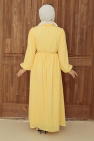 Yellow Hijab Dress 13390SR - 2