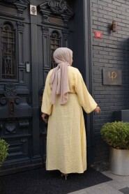 Yellow Muslin Modest Dress 19033SR - 4