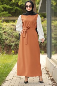 Yellowish Brown Hijab Daily Dress 1492TB - 1