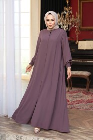 Zippered Dusty Rose Modest Abaya 45287GK - 1